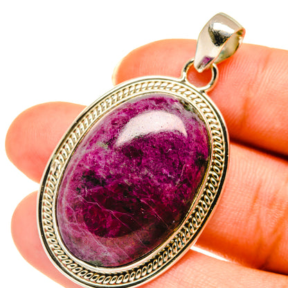 Ruby Zoisite Pendants handcrafted by Ana Silver Co - PD3841
