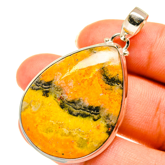 Bumble Bee Jasper Pendants handcrafted by Ana Silver Co - PD3846