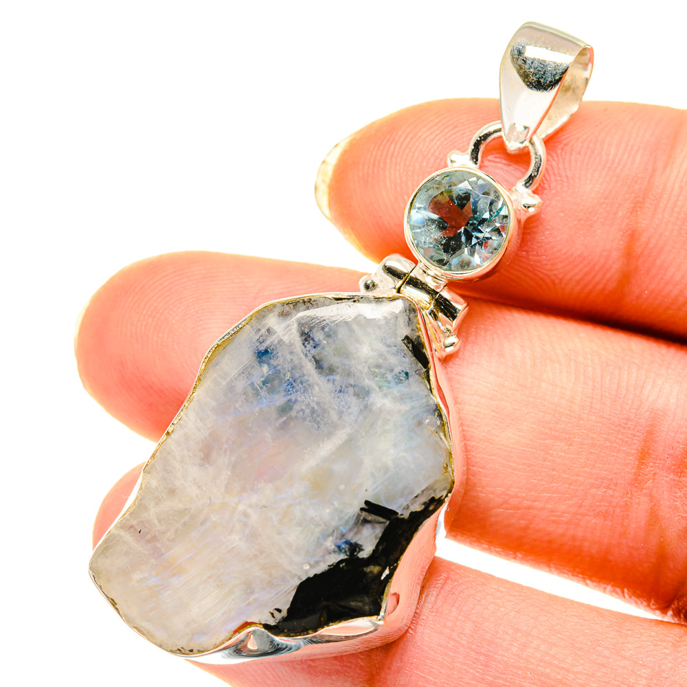 Rainbow Moonstone Pendants handcrafted by Ana Silver Co - PD3853