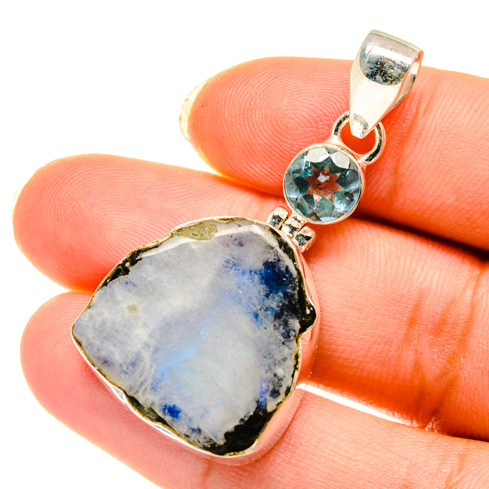 Rainbow Moonstone Pendants handcrafted by Ana Silver Co - PD3855
