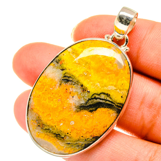 Bumble Bee Jasper Pendants handcrafted by Ana Silver Co - PD3883