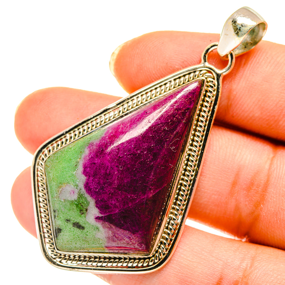 Ruby Zoisite Pendants handcrafted by Ana Silver Co - PD3887