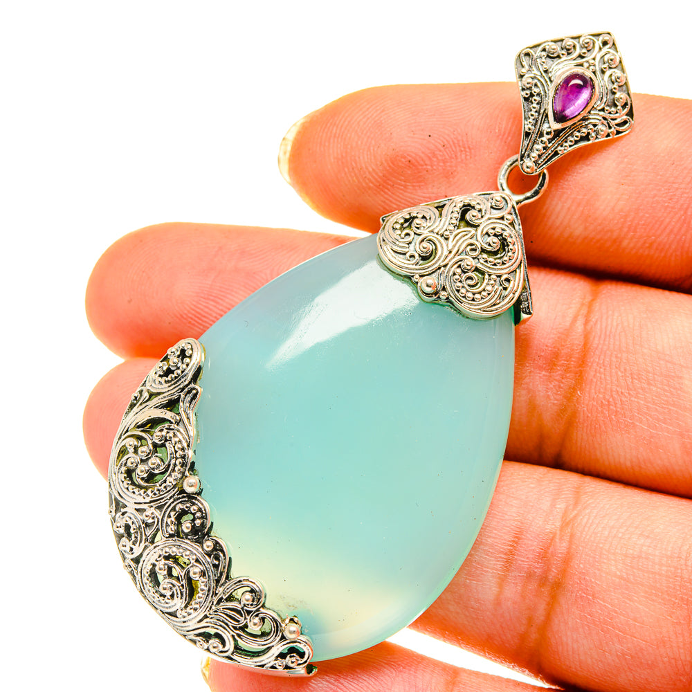 Aqua Chalcedony Pendants handcrafted by Ana Silver Co - PD3892