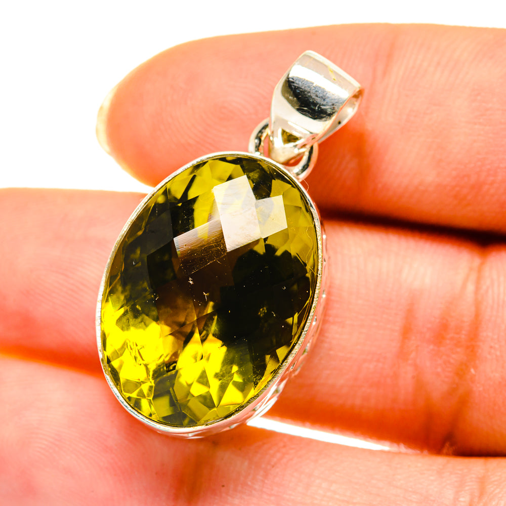 Olive Quartz Pendants handcrafted by Ana Silver Co - PD3895