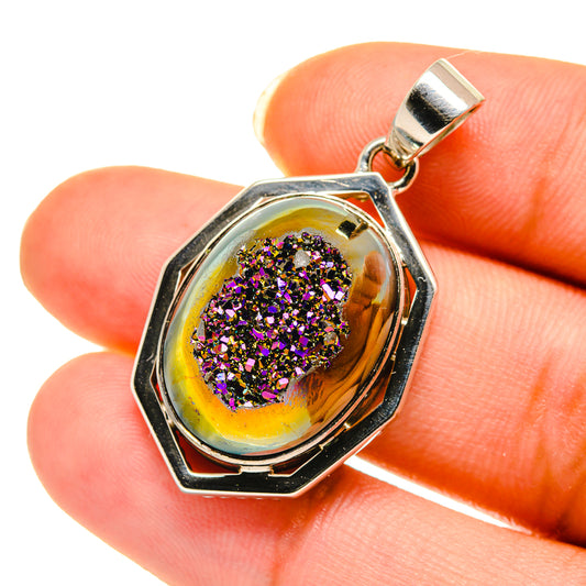 Titanium Druzy Pendants handcrafted by Ana Silver Co - PD3919