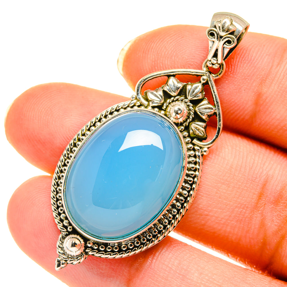 Aqua Chalcedony Pendants handcrafted by Ana Silver Co - PD3934