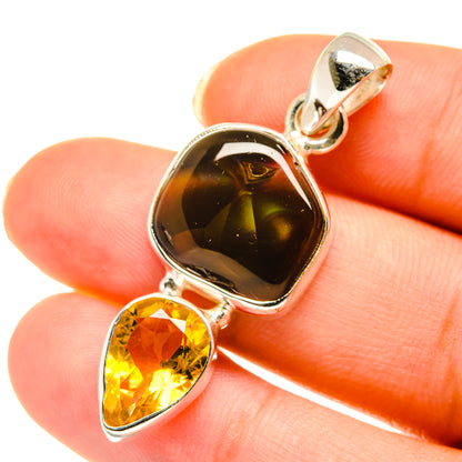 Mexican Fire Agate Pendants handcrafted by Ana Silver Co - PD3963