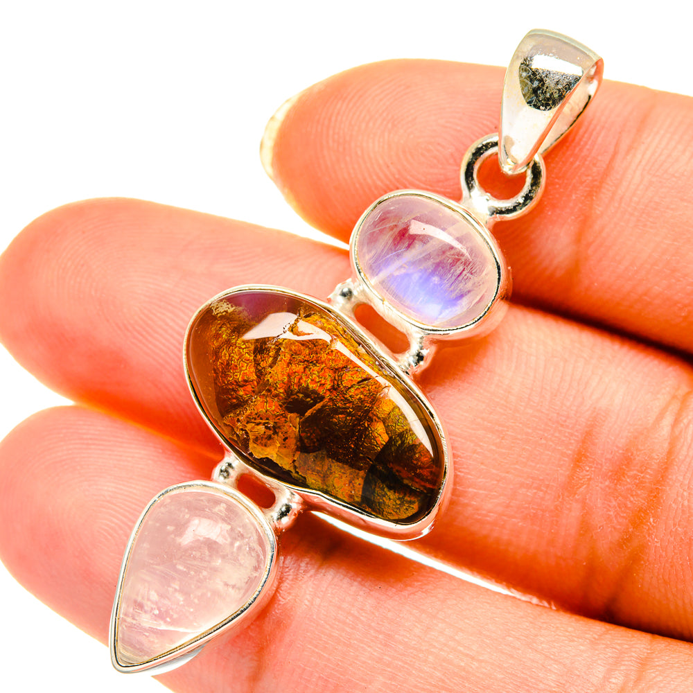 Mexican Fire Agate Pendants handcrafted by Ana Silver Co - PD3966