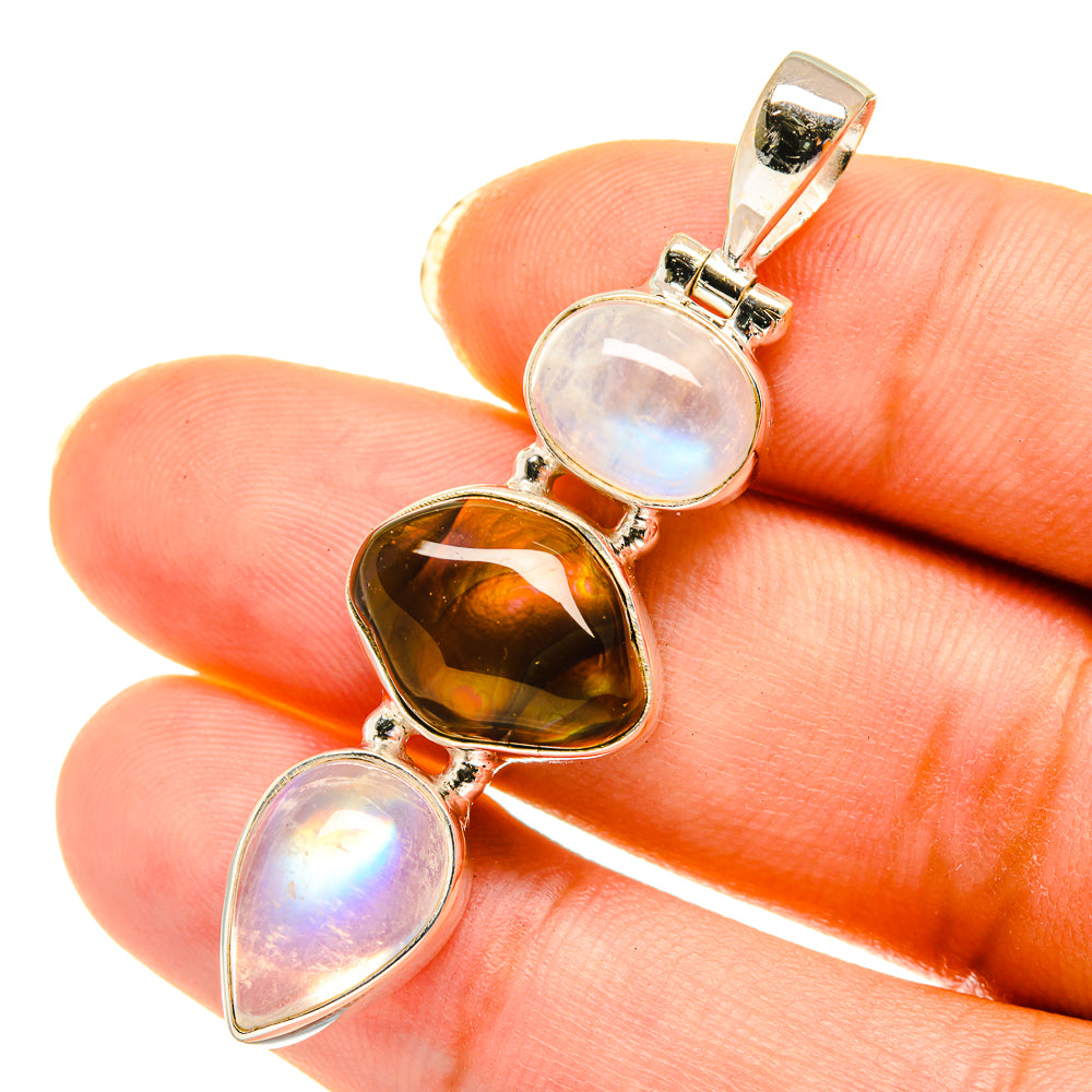 Mexican Fire Agate Pendants handcrafted by Ana Silver Co - PD3967