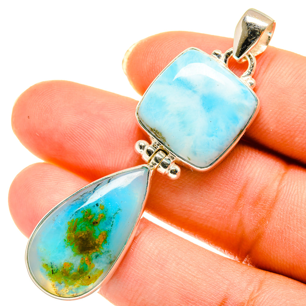 Peruvian Opal Pendants handcrafted by Ana Silver Co - PD3993
