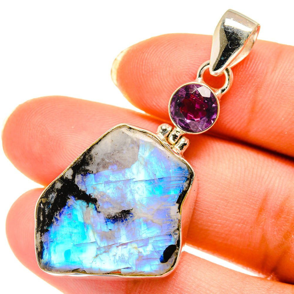 Rainbow Moonstone Pendants handcrafted by Ana Silver Co - PD4002