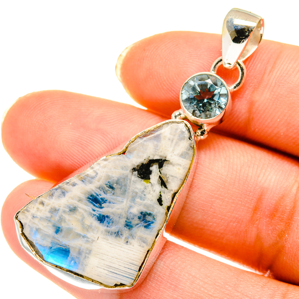 Rainbow Moonstone Pendants handcrafted by Ana Silver Co - PD4003
