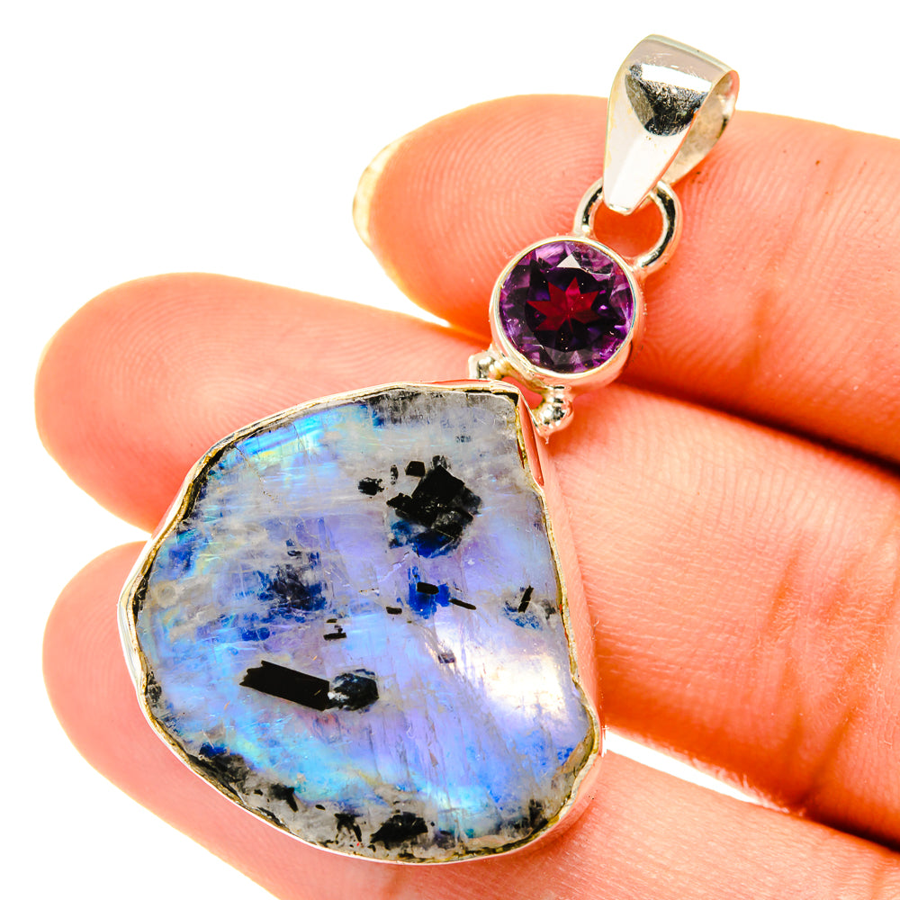 Rainbow Moonstone Pendants handcrafted by Ana Silver Co - PD4007