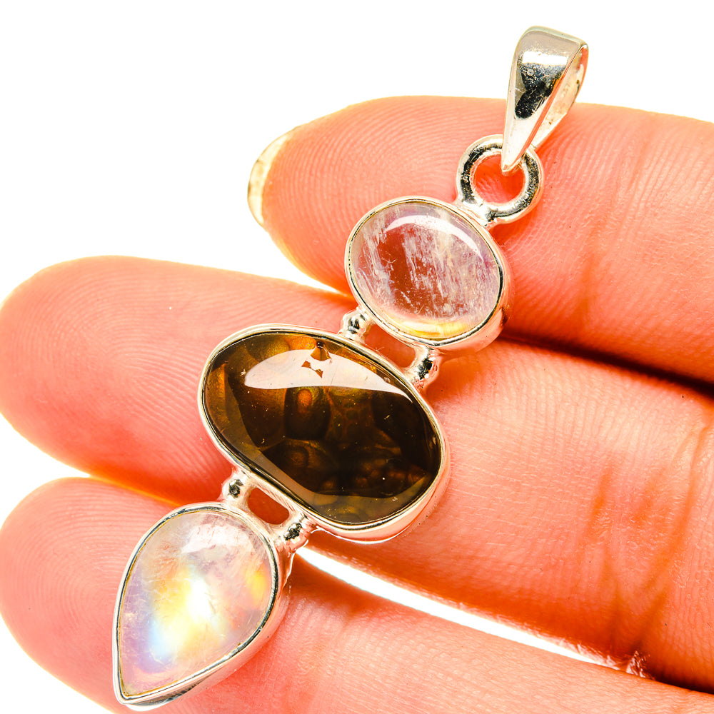 Mexican Fire Agate Pendants handcrafted by Ana Silver Co - PD4023