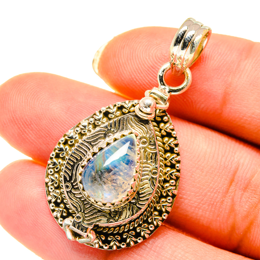 Rainbow Moonstone Pendants handcrafted by Ana Silver Co - PD4063
