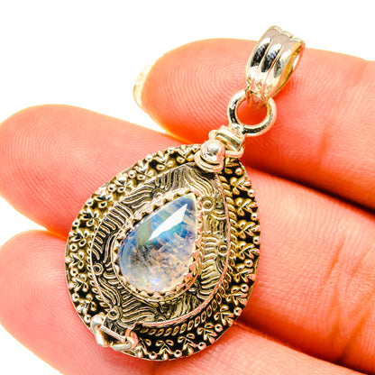 Rainbow Moonstone Pendants handcrafted by Ana Silver Co - PD4063