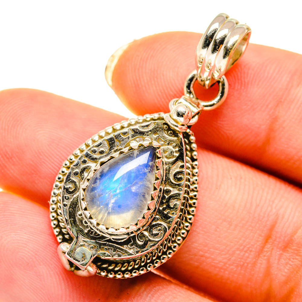Rainbow Moonstone Pendants handcrafted by Ana Silver Co - PD4065