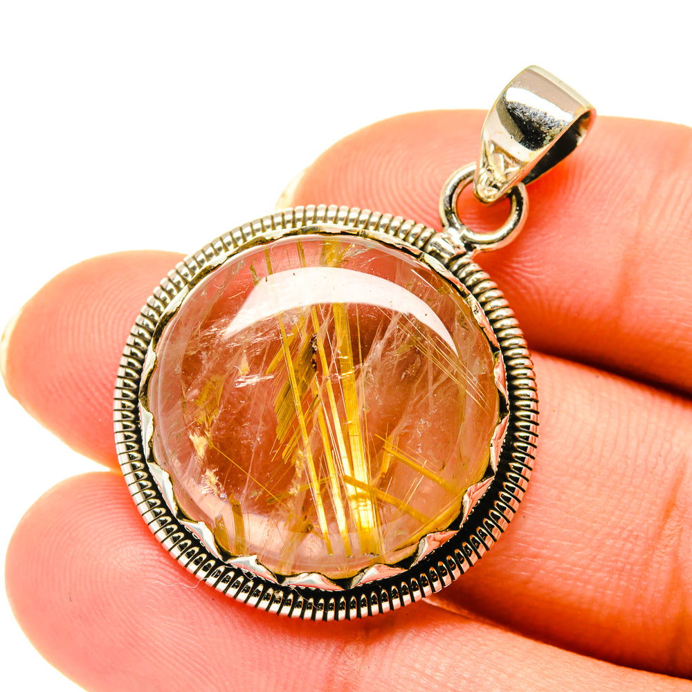 Rutilated Quartz Pendants handcrafted by Ana Silver Co - PD4096