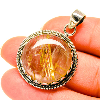 Rutilated Quartz Pendants handcrafted by Ana Silver Co - PD4096