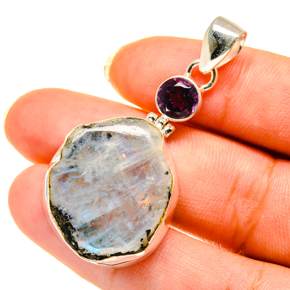 Rainbow Moonstone Pendants handcrafted by Ana Silver Co - PD4106