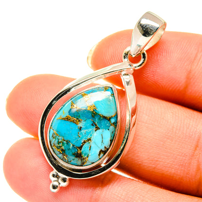 Blue Copper Composite Turquoise Pendants handcrafted by Ana Silver Co - PD4129