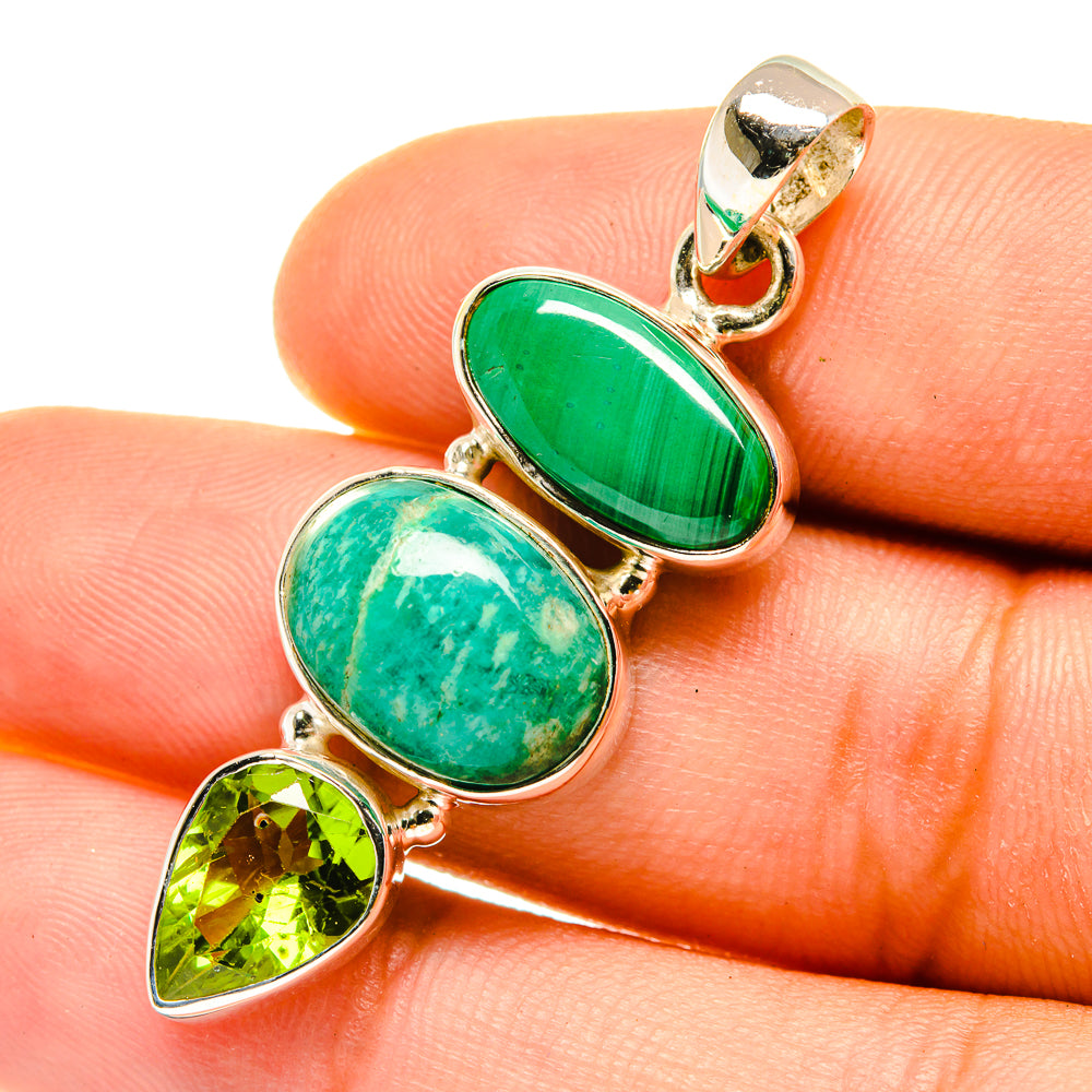 Peruvian Amazonite Pendants handcrafted by Ana Silver Co - PD4189