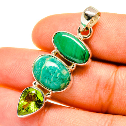 Peruvian Amazonite Pendants handcrafted by Ana Silver Co - PD4189