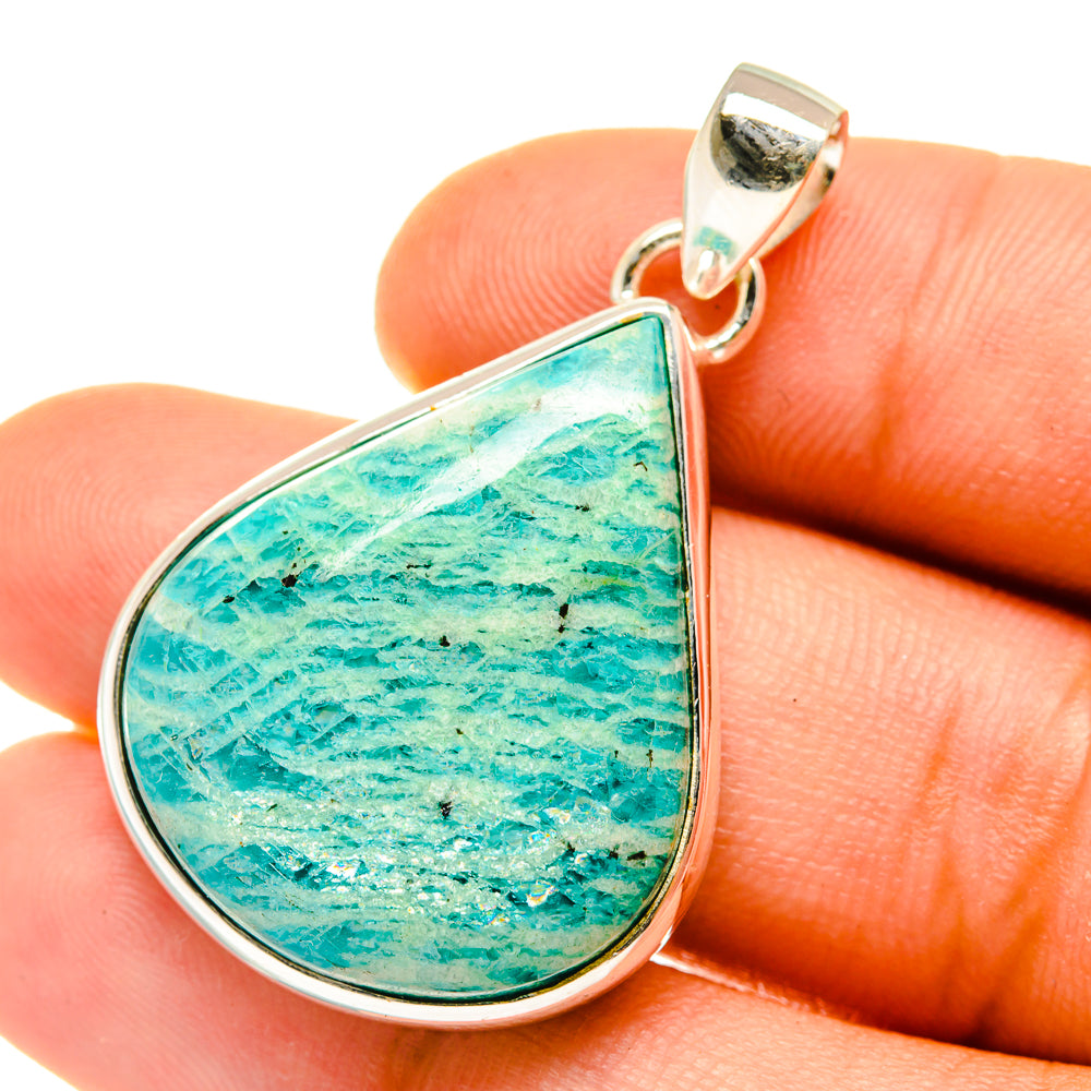 Peruvian Amazonite Pendants handcrafted by Ana Silver Co - PD4190