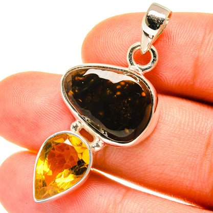 Mexican Fire Agate Pendants handcrafted by Ana Silver Co - PD4239