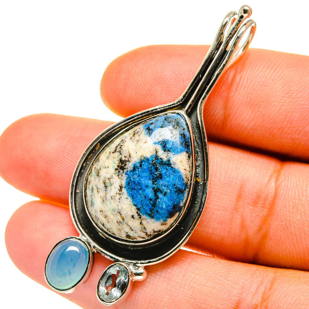 K2 Blue Azurite Pendants handcrafted by Ana Silver Co - PD4254