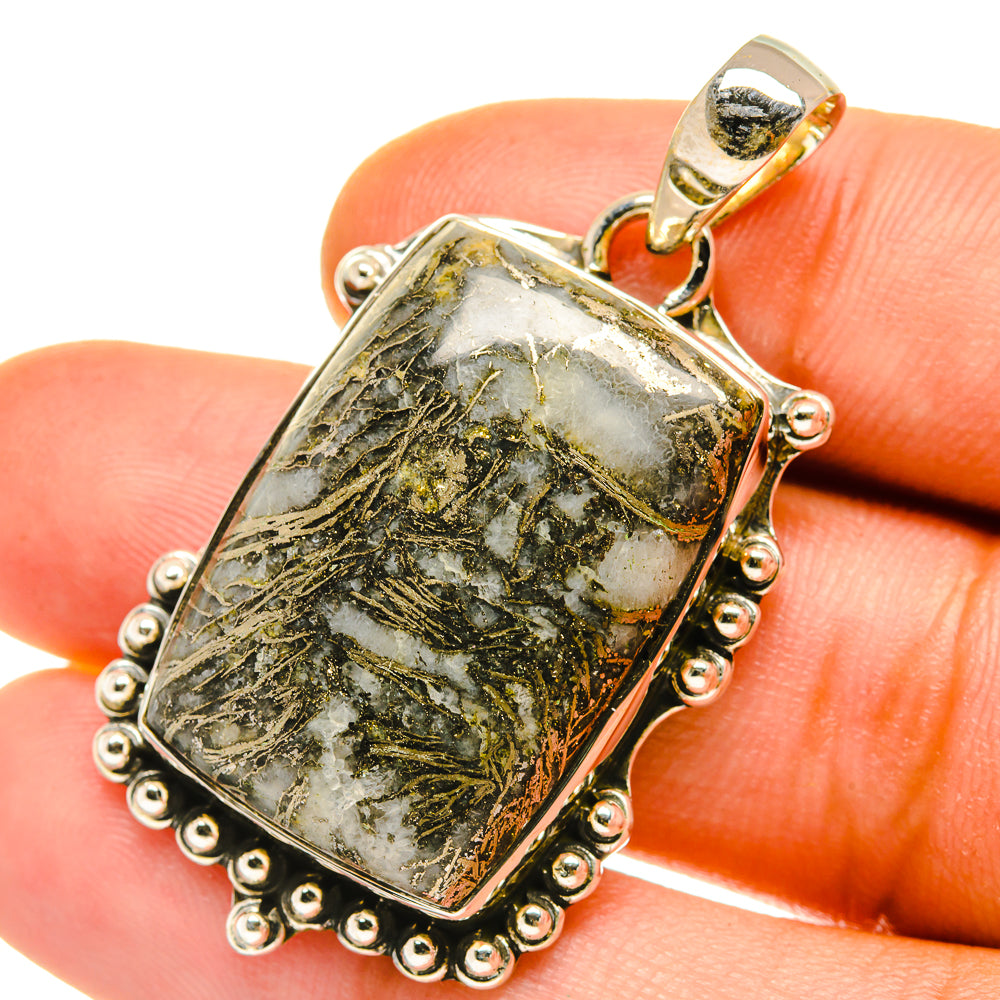 Pyrite Agate Pendants handcrafted by Ana Silver Co - PD4258