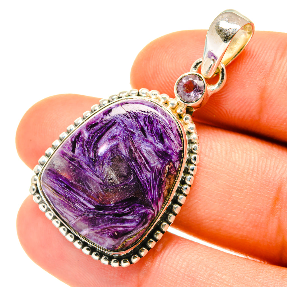 Charoite Pendants handcrafted by Ana Silver Co - PD4290