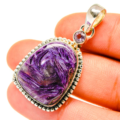 Charoite Pendants handcrafted by Ana Silver Co - PD4290