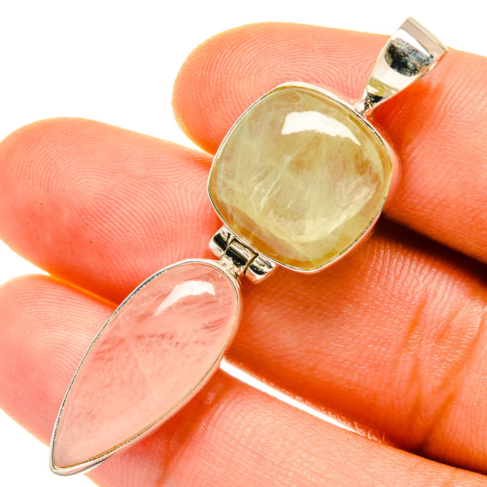 Rose Quartz Pendants handcrafted by Ana Silver Co - PD4295