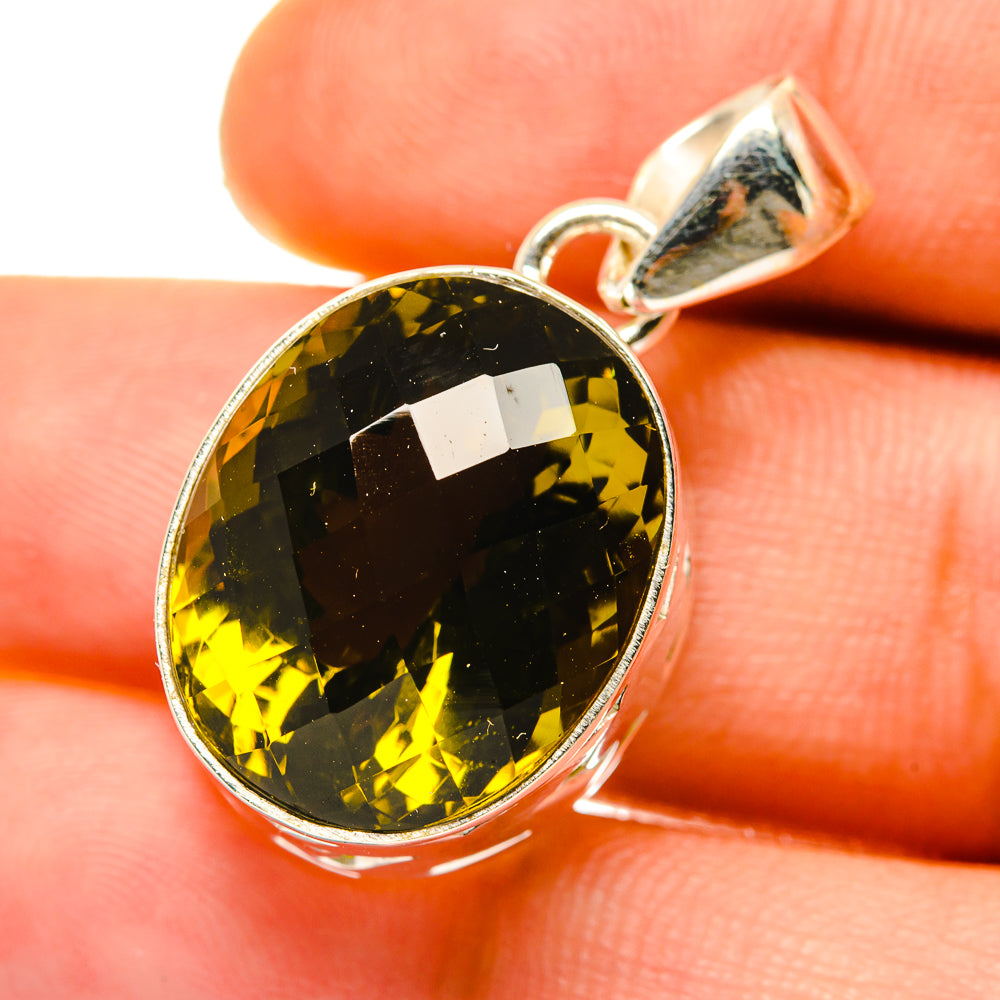 Olive Quartz Pendants handcrafted by Ana Silver Co - PD4300