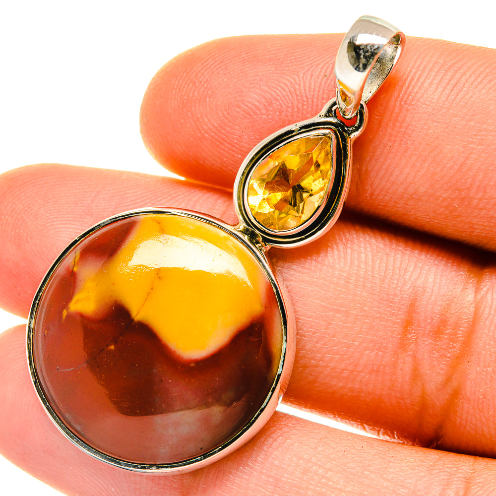 Mookaite, Citrine Pendants handcrafted by Ana Silver Co - PD4313