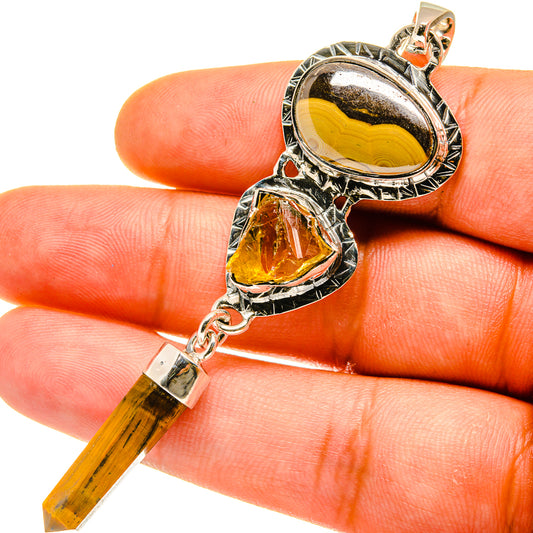 Schalenblende, Tiger Eye, Citrine Pendants handcrafted by Ana Silver Co - PD4320
