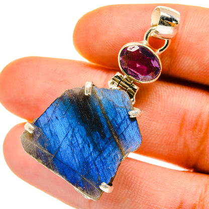 Labradorite, Amethyst Pendants handcrafted by Ana Silver Co - PD4333