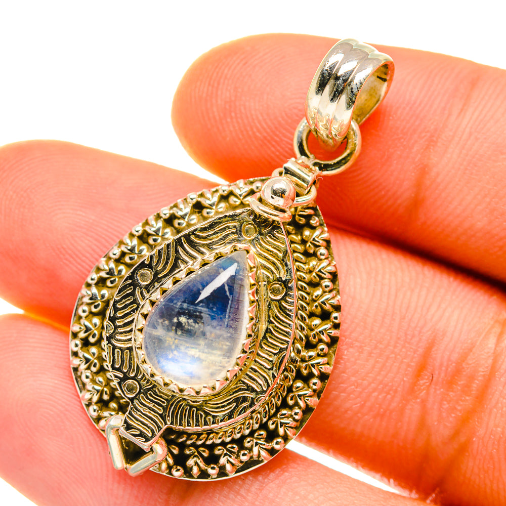 Rainbow Moonstone Pendants handcrafted by Ana Silver Co - PD4354