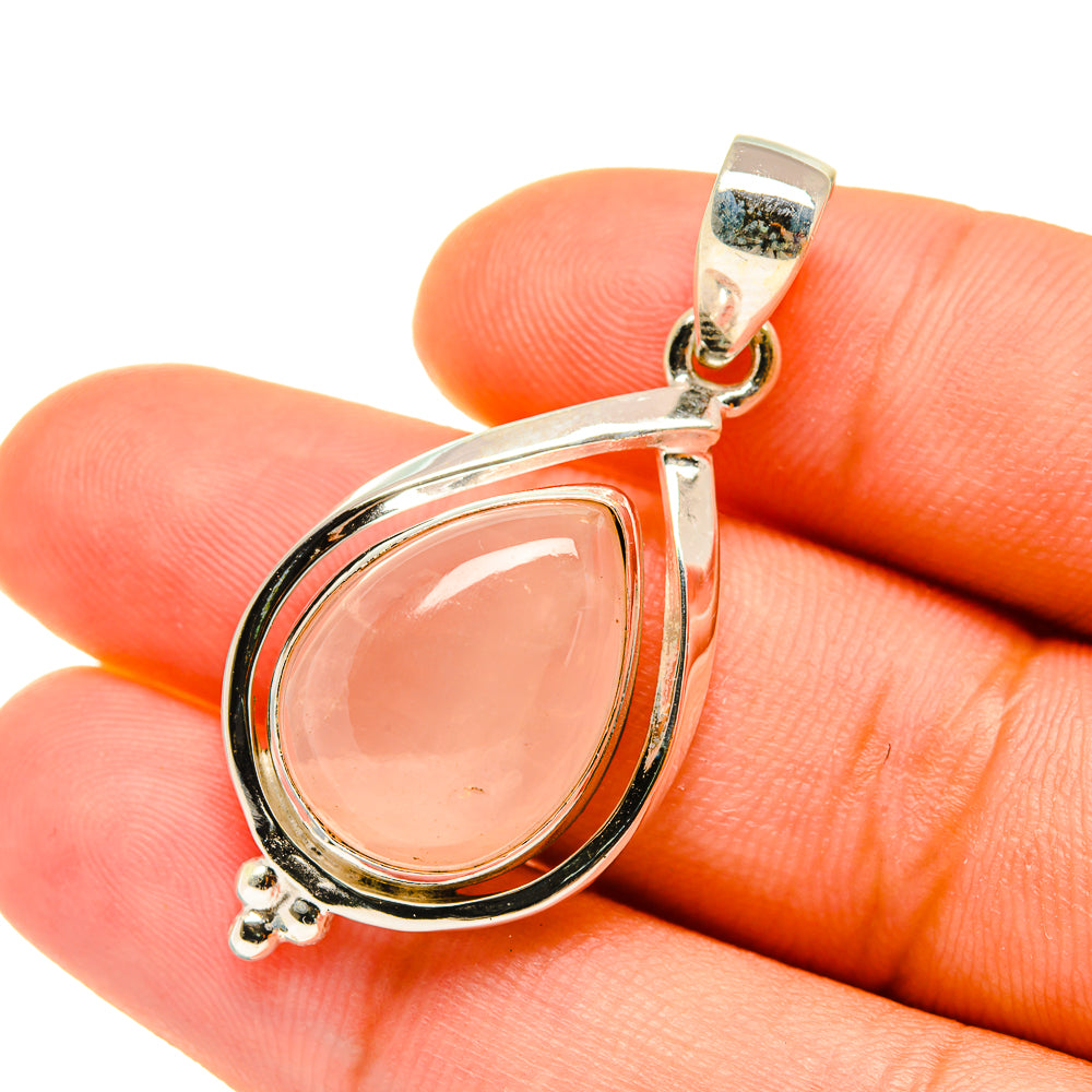 Rose Quartz Pendants handcrafted by Ana Silver Co - PD4363