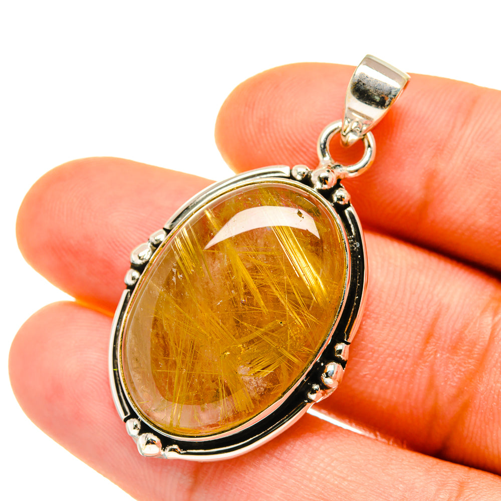 Rutilated Quartz Pendants handcrafted by Ana Silver Co - PD4365