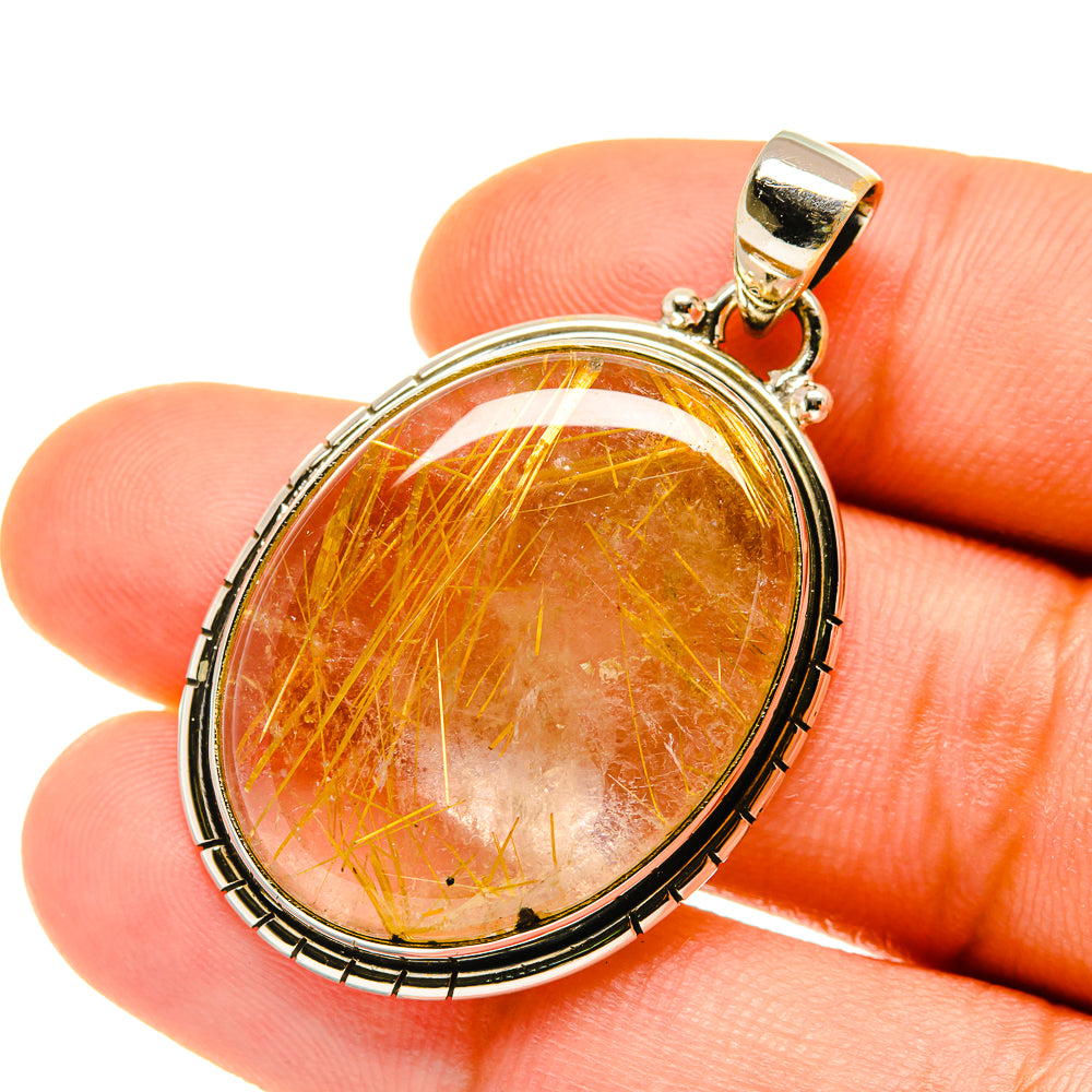 Rutilated Quartz Pendants handcrafted by Ana Silver Co - PD4366