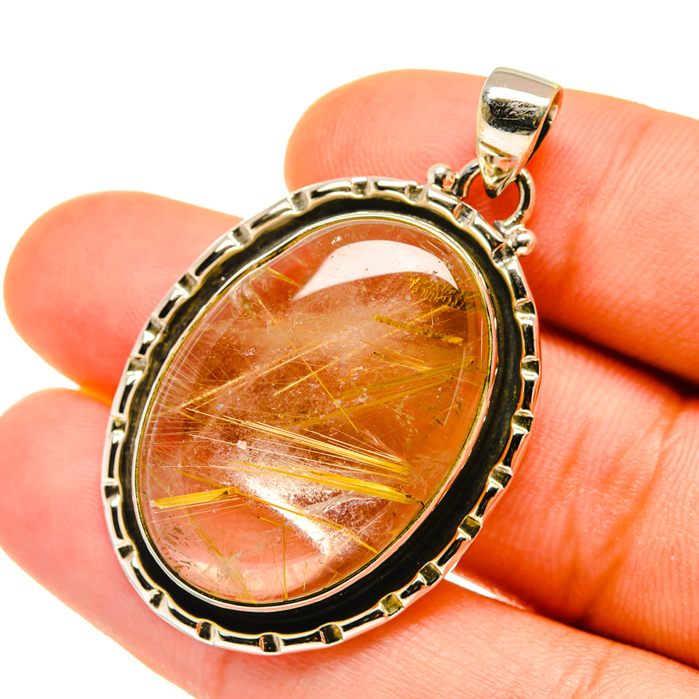 Rutilated Quartz Pendants handcrafted by Ana Silver Co - PD4367