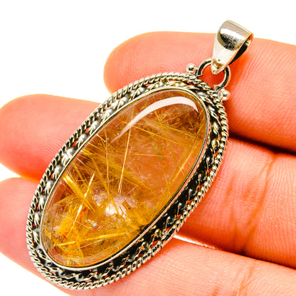 Rutilated Quartz Pendants handcrafted by Ana Silver Co - PD4368
