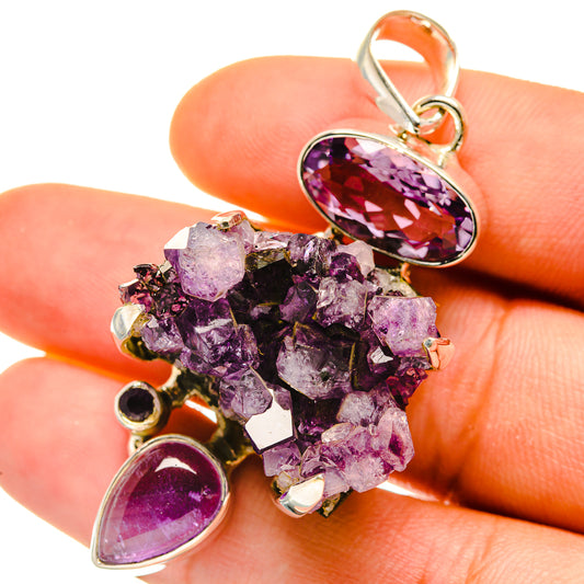 Amethyst Crystal Pendants handcrafted by Ana Silver Co - PD4411