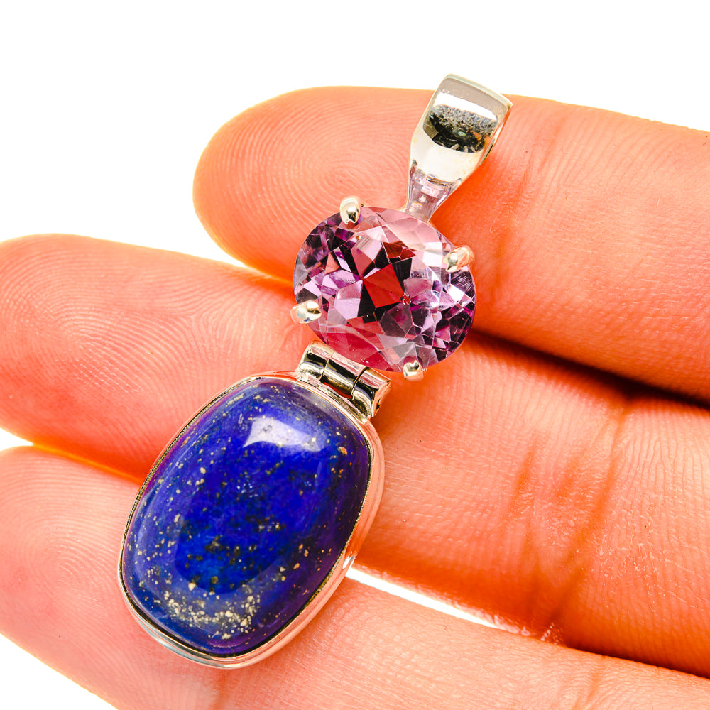 Lapis Lazuli, Amethyst Pendants handcrafted by Ana Silver Co - PD4428