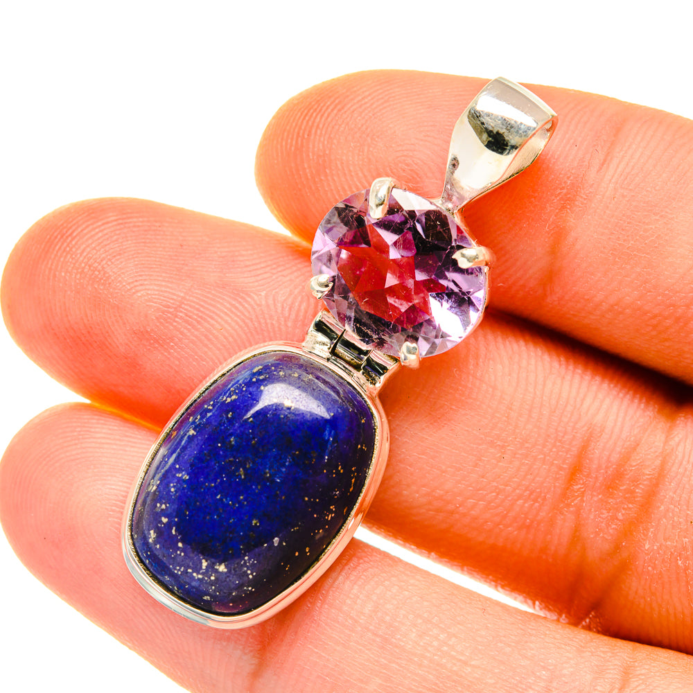 Lapis Lazuli, Amethyst Pendants handcrafted by Ana Silver Co - PD4429