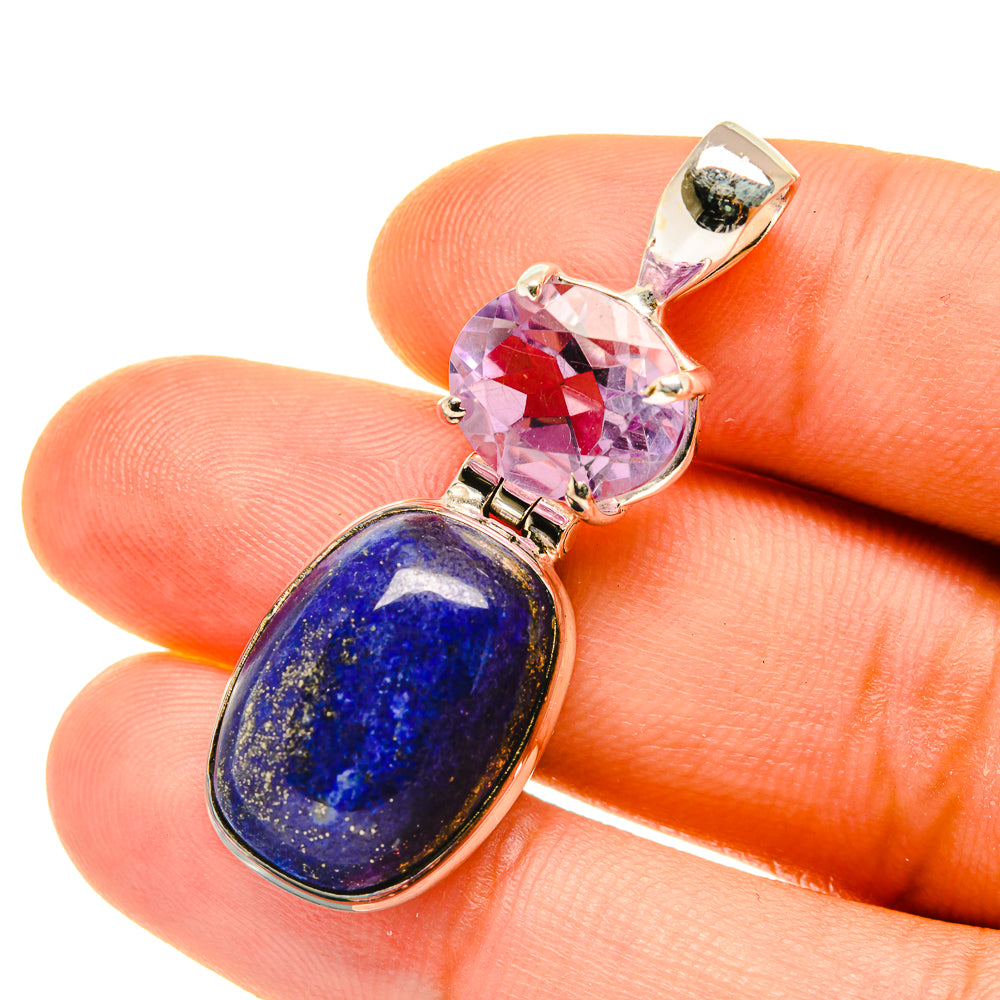 Lapis Lazuli, Amethyst Pendants handcrafted by Ana Silver Co - PD4430