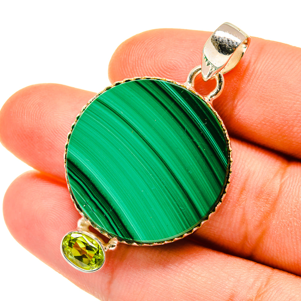 Malachite, Peridot Pendants handcrafted by Ana Silver Co - PD4446