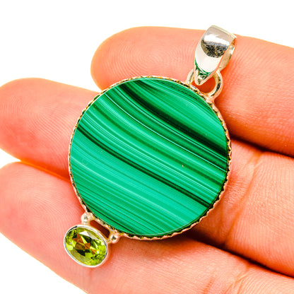 Malachite, Peridot Pendants handcrafted by Ana Silver Co - PD4447